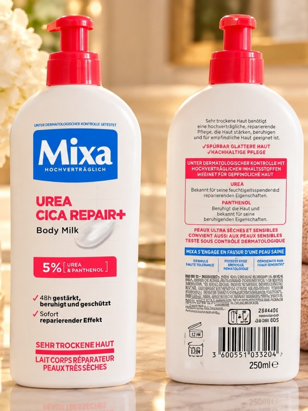 Urea Cica Repair+ Body Milk – Nourishing Moisturizer (White/Red)